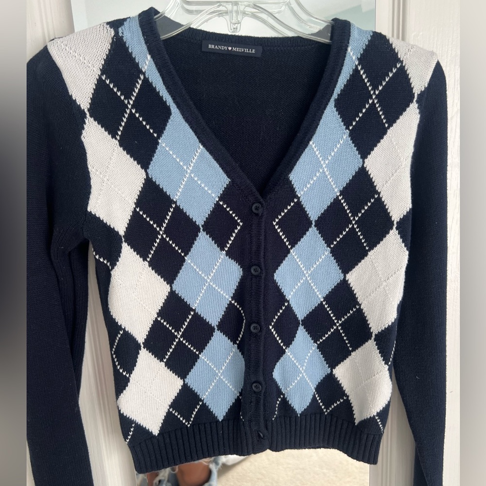 Brandy Melville Blue Elizabeth Argyle Cardigan